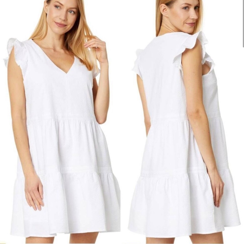 White Tiered Ruffle Tank Top Dress